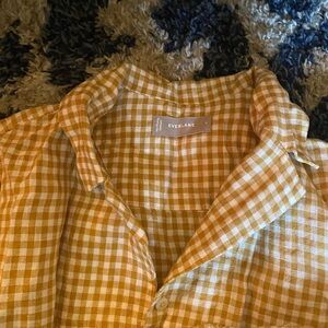 Everlane Mustard Checkered Shirt & Shorts